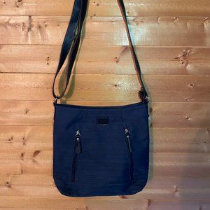 Roots Textured Polyester Crossbody Purse